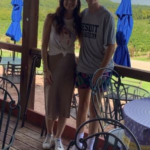 Alter’d State Silk Midi Skirt, Size XS, color champagne